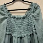 ASOS  Teal Shirred Skater Dress Long Sleeve Babydoll Mini Dress Smocked Size 6 Photo 3