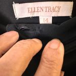 Ellen Tracy  Size 14 Midi Unlined Straight Skirt 15" Back Vent & Front Zipper Blk Photo 8