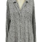 Eberjay Eberjey Gisele Long Sleeve Pajama Top Ivory Brown Spotted Print Size Medium Photo 0