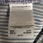 Juicy Couture High Rise White Blue Stripe Girlfriend Jeans with Studded Detail Photo 10