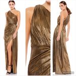 Mac Duggal 26537 Womens Draped One Shoulder Grecian Metallic Gown Dress Photo 4