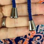 Saint Tropez West Blue Orange Boho Print Lace Up 3/4 Sleeve Tunic Top XS Photo 2