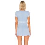 superdown | Bree Polka-Dot V-Neck Short-Sleeve Mini Dress in Light Blue Photo 1