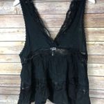 Free People Black Lace V-neck Tank Photo 0