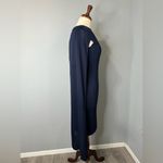 ZARA New Navy Blue Elegant Round Neck Knit Cape Dress Slit Long Sleeves Size S Photo 11