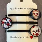 Handmade New 3 pc Skull Rose hair Clip hair pin  Photo 0