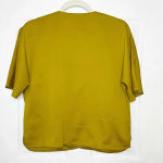 French Connection Size 8 Alessia Satin Citron Wrap Top Short Sleeve Photo 5
