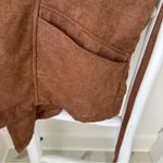 FAVLUX Draped Front Boho Brown Hooded Jacket Size Large Photo 5