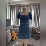 🌸AMTIOUS smocked denim dress ✨ Blue Size M Photo 3