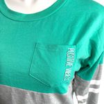 Rue 21 Womens Positive Vibes Sporty Sweatshirt Pullover Long Sleeve Gray Teal La Photo 6