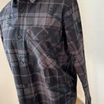 Spyder Women Sz Med Elevate Creston Plaid Button Up Long Sleeve Heavy Gray Shirt Photo 2