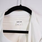 Helmut Lang Women's Crepe Draped Asymmetrical Leather Trim Detail Blazer Jacket Photo 1