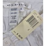Max Studio 100% White Linen Wide Leg Button Front Pants Sz 2 Beach Cruise NWT Photo 4