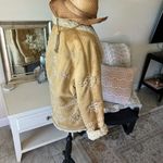 Free People NWT Driftwood tan faux suede Sherpa lined boho western penny lane coat jacket L Photo 8