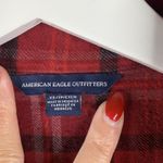 American Eagle  Size XS Shirt Dress Red Flannel Plaid Button Front Long Sleeve Photo 1