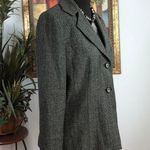Larry Levine  Blazer Womens Size 10 Gray Black Herringbone Lined Career Jacket Photo 1