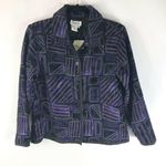 Coldwater Creek  Jacket Embroidered Reversible Geometric Boxy Purple Black PS Photo 0