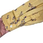 Lands' End Yellow Floral Cotton Button Up Medium Photo 3