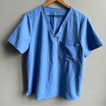FIGS  Catarina Ceil Blue Scrub Top Shirt Size XL Photo 3