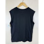 Frame  Womens Large Le Mid-Rise Muscle Tank Top Black Capped Sleeves NWT Photo 4