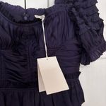 Ulla Johnson Lucette Dress Royal Purple Lago Size 10 Corset Pleated Satin Ruffle Photo 7