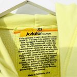 Aviator Nation  Neon Yellow Checkered Hoodie Sweatshirt Size XS Photo 3