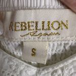 Rebellion Women's Size S White Lace Crop Cami Top Smocked V-neck Sleeveless Photo 5