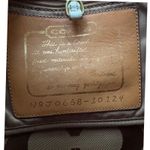 Coach Signature Brown Beige Canvas Leather Trimmed Tote Handbag Purse Photo 4