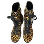 Schutz  Shoes Women Size 6.5 Leopard Ankle Combat Boots Chunky Heel Leather Hair Photo 7