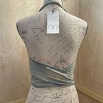 ZARA Denim TRF Jean cotton wrap crop halter top multiway ties front or back Sz M Photo 2