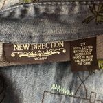 Artwork Denim Button Up Shirt Blue 2X Photo 6