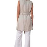 Bella Dahl  Linen Sleeveless Belted Blazer NWTs Tan size small Photo 2