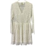 Divided  White Lace Overlay V Neck Long Sleeve Zip Side Lightweight Dress Size 12 Photo 8