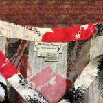 VTG 100% SILK RED & BLACK ABSTRACT SHEER BLOUSE Photo 5