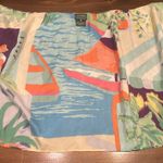 Ralph Lauren Country Silk Skirt Vintage 90s Tropical Print Resort Wear Rare Med Photo 4