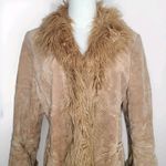 Mixit Vintage Y2K Tan Suede Penny Lane Coat Hippie Retro Boho Size Petite Large Photo 1