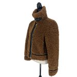 Stand Studio Audrey Brown Shearling Jacket with Black Accents Photo 7