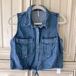 Young Fabulous and Broke Women’s YFB Cropped Loose Fitting Medium Blue Denim Vest Top Sz S NWT Photo 0