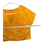 ZARA Trafaluc Marigold Eyelet Crop Blouse, Small Photo 4