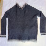 Velvet by Graham & Spencer Black White Patterned Open Front Fringe Cardigan L Size L Photo 6