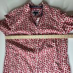 Talbots  Red Hearts Button Down Shirt Medium Long Sleeve Preppy Valentine's Mod Photo 7