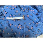 Free People Lolita Blue Smocked Milkmaid Boho Floral Print Crop Top Size Medium Photo 11