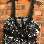 R & K  original womens floral sleeveless wrap top midi dress black and white 24W Photo 1