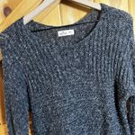 Hollister Women's Dark Gray Open Knit Sweater Size M/L Long Sleeve Pullover Photo 4