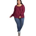 Lane Bryant NWT  Square Neck Lace Trim Popover Blouse Top‎ 26/28 Photo 2