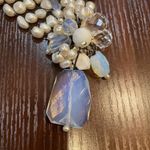 Nakamol Anthropologie 4 Rows White freshwater pearl Necklace W‎ Beads Pendent Photo 2