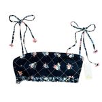 Agua Bendita Revolve Women’s Allie Floral Ruffle Crop Top in Ross Blue Sz S NWT Photo 1