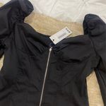 Boohoo Black No Shoulder Crop Long Sleeve Photo 1