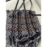 ZARA  BRAIDED TOTE Bag With Wooden Beads Photo 3
