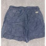 Polo Ralph Lauren Women's Size Large Blue Chambray Cotton Belted Paperbag Shorts Photo 4